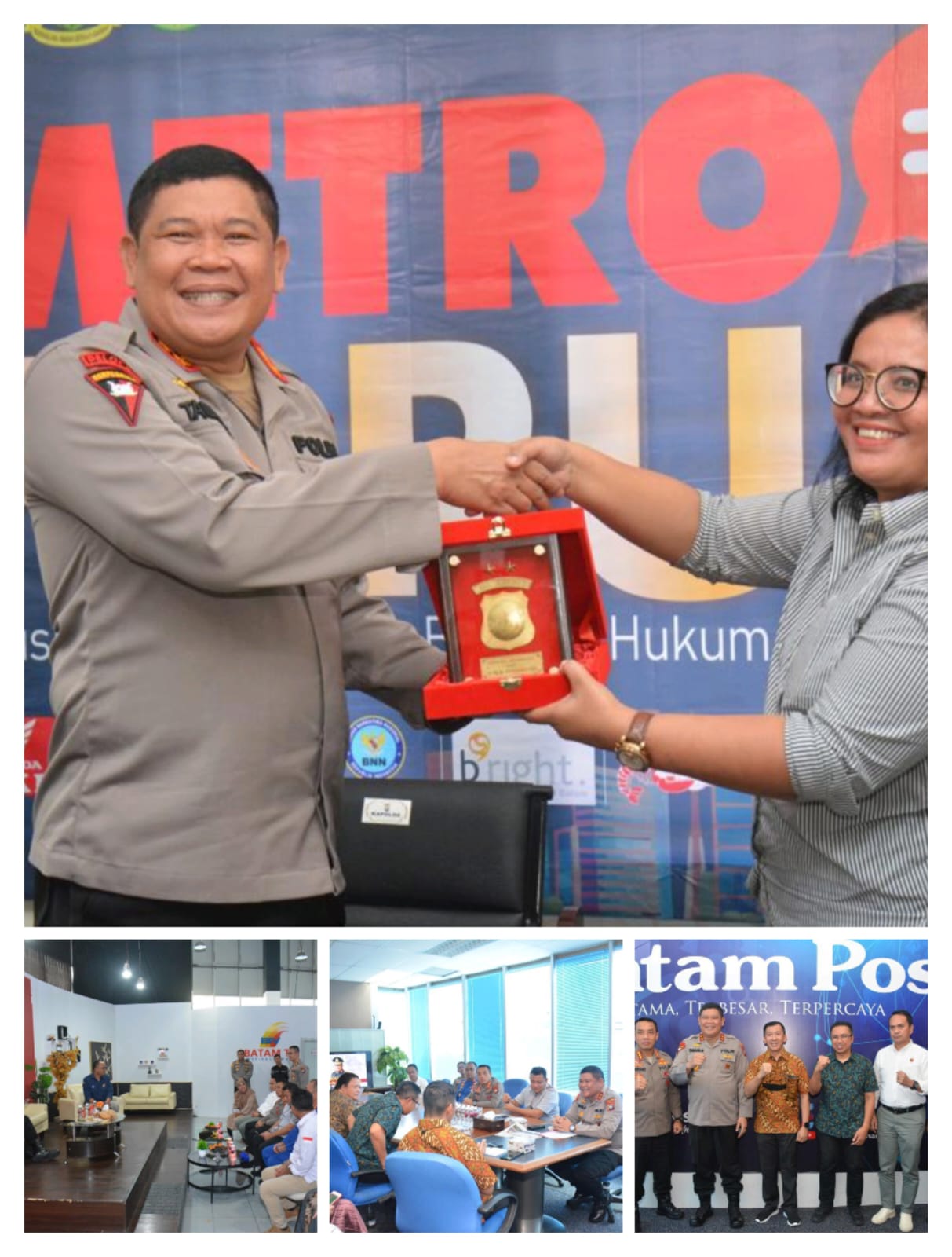 Kapolda Kepri Irjen Pol Drs. Tabana Bangun, M.Si bersama jajaran Visit ke berapa Media di Kota Batam, Kamis (02/02/23)./f.dok.Polda Kepri.