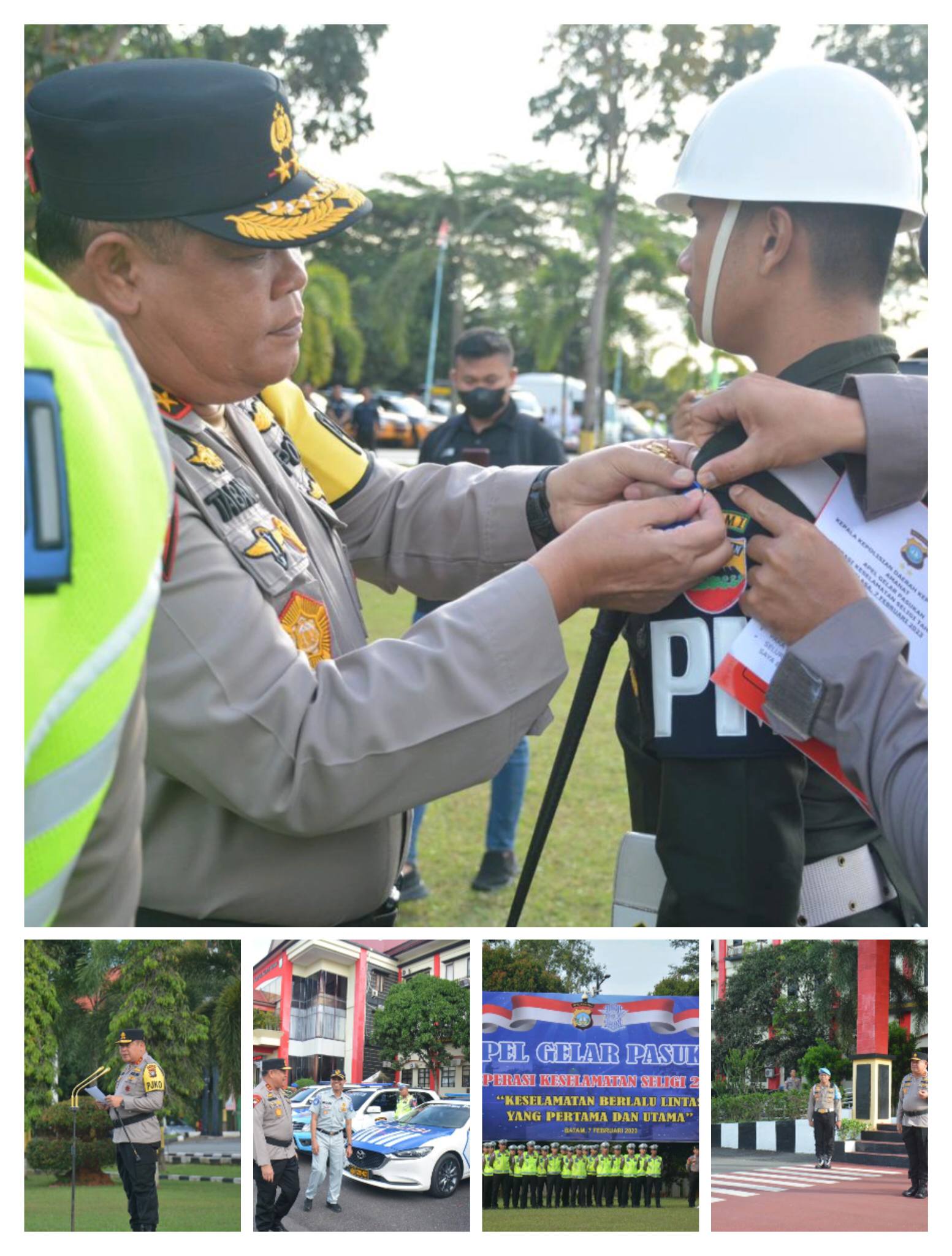 Irjen Pol Drs Tabana Bangun, M.Si pimpin Apel Gelar Pasukan Operasi Keselamatan Seligi - 2023 bertempat di Lapangan Upacara Polda Kepri pada hari Selasa (07/02/2023)