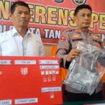 Gelar Konferensi pers pengungkapan kasus tindak pidana Narkotika terhadap empat tersangka di Mapolresta Tanjungpinang, Selasa (01/03/23)./f.dok.Ratih.