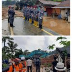 Tim Satgas Tanggap Darurat TNI- AL Bersinergi Evakuasi Korban Bencana Tanah Longsor di Serasan Natuna, Rabu (08/03/23)./f.dok.Dispen Koarmada I