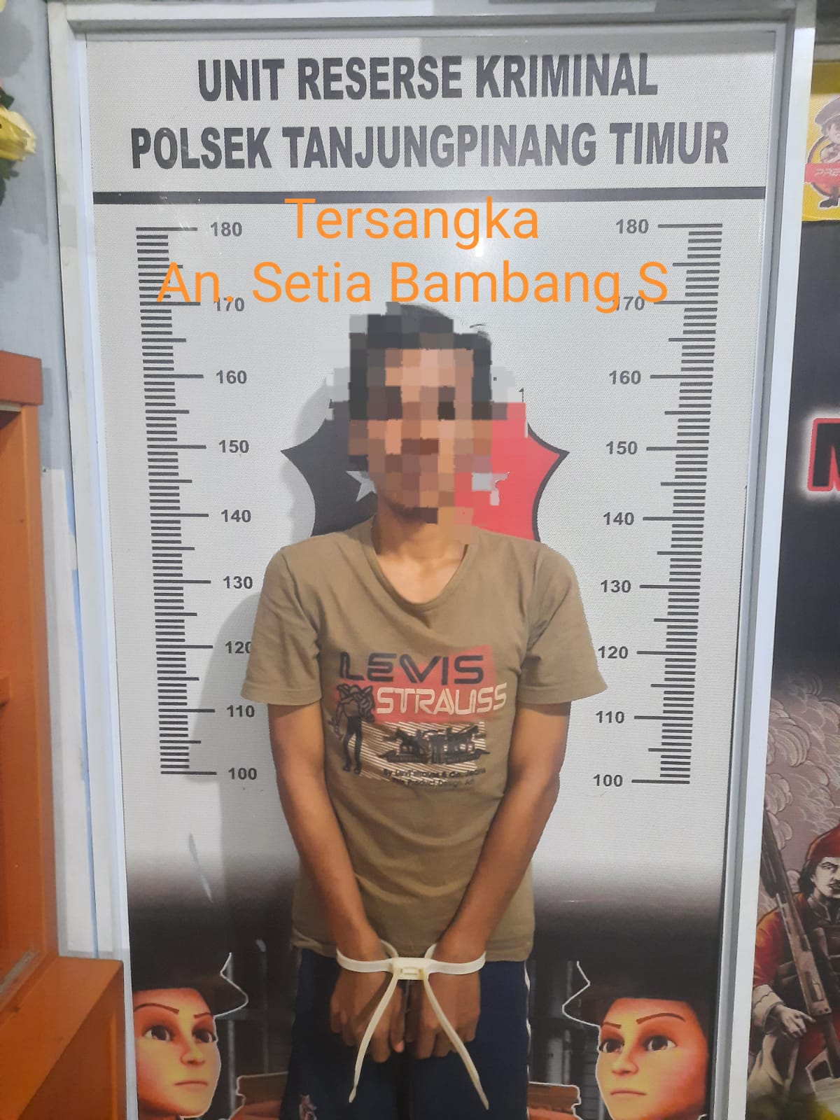 Tersangka Pelaku Tindak Pidana Kekerasan Dalam Rumah Tangga yang diamankan Polresta Tanjungpinang/f.dok.Hms.