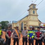 Personil Polresta Tanjungpinang saat Pengamanan Paskah 2023 di 33 Gereja Kota Tanjungpinang, Jum'at (07/04/23)/f.dok.Hms.