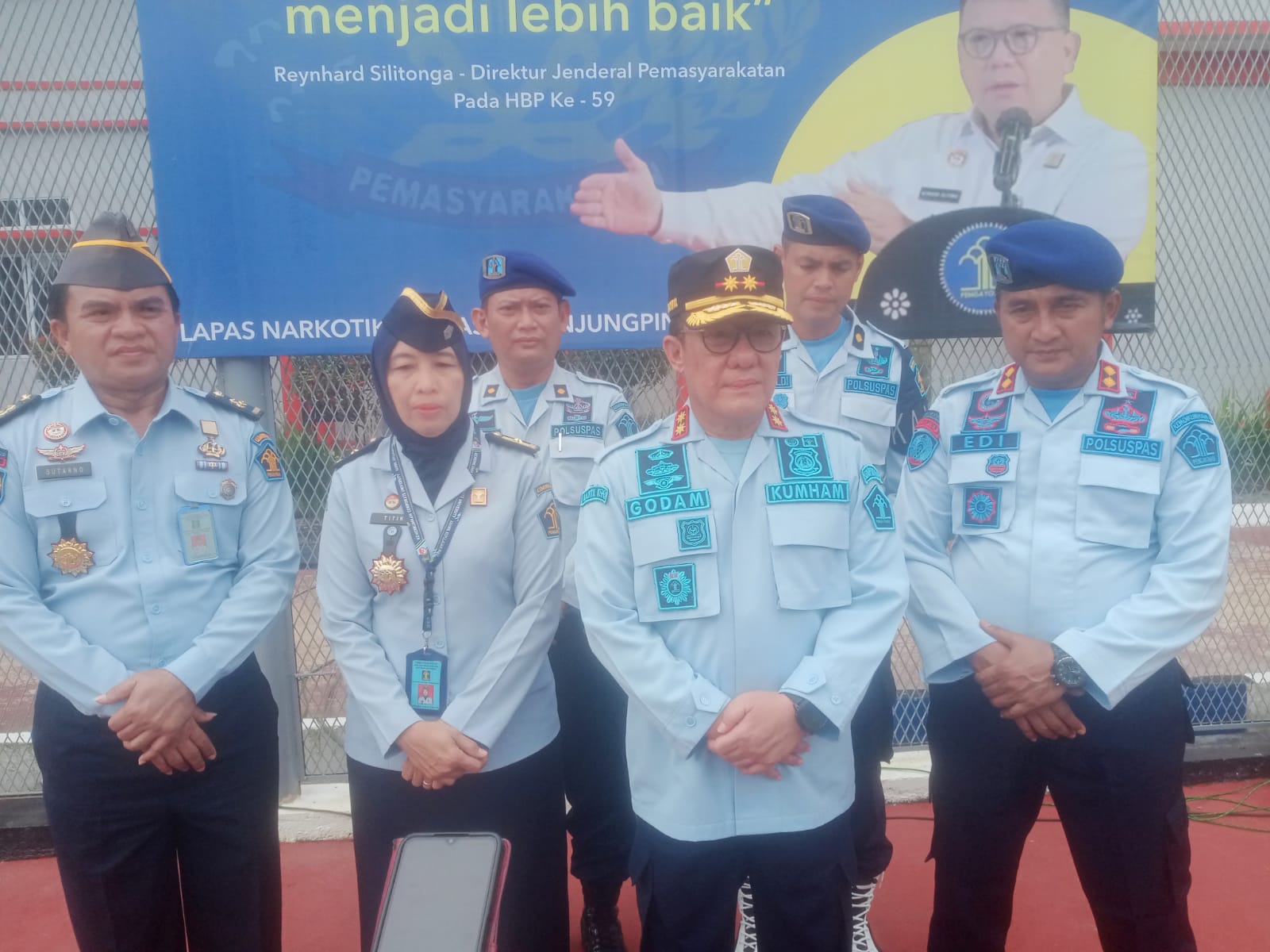 Kakawin Kepri Saffar Mohammad Godam dan Jajaran usai pelaksanaan Sidak Lapas Narkotika Kelas IIA Tanjungpinang, Senin (08/05/24)/f.dok.MH.