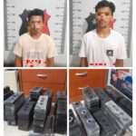 Dua pelaku pencurian dan barang bukti pencurian yang berhasil diamankan polisi./f.dok.Hms.