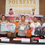 Konferensi pers kasus Curat di Polresta Tanjungpinang, Senin (12/06/23)/f.dok.Hms.