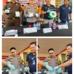 Gelar Pemusnahan Barang Bukti Narkotika Jenis Sabu di Mapolres Bintan, Selasa (06/02/24)/f.dok.Rat.