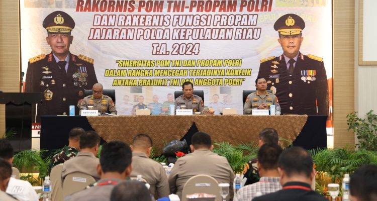 Bid Propam Polda Kepri Gelar Rakornis Bersama POM TNI, Selasa (21/05/24)/f.dok.Hms.