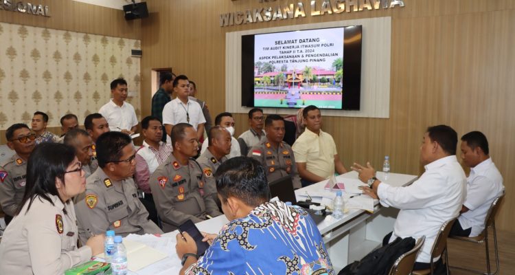 Audit Kinerja Itwasum Polri Tahap II di Polresta Tanjungpinang Berjalan Lancar, Sabu (13/07/24) /f.dok.Hms.