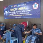 Lanud RHF Tanjungpinang mengadakan bakti sosial di Kantor Desa Gunung Kijang, Kecamatan Gunung Kijang, Kabupaten Bintan, pada Rabu (24/7/2024)f.dok.Rat.