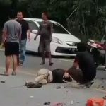 Kecelakaan di Jalan Raya Kawal, Kabupaten Bintan, tepatnya di depan Hotel Lohas. Insiden ini mengakibatkan pengemudi dan penumpang Honda Scoopy mengalami luka berat pada Rabu pagi (24/7/2024)/f.dok.Rat.